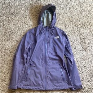 The North Face Purple Rain Jacket with Hood and Water-Resistant Fabric